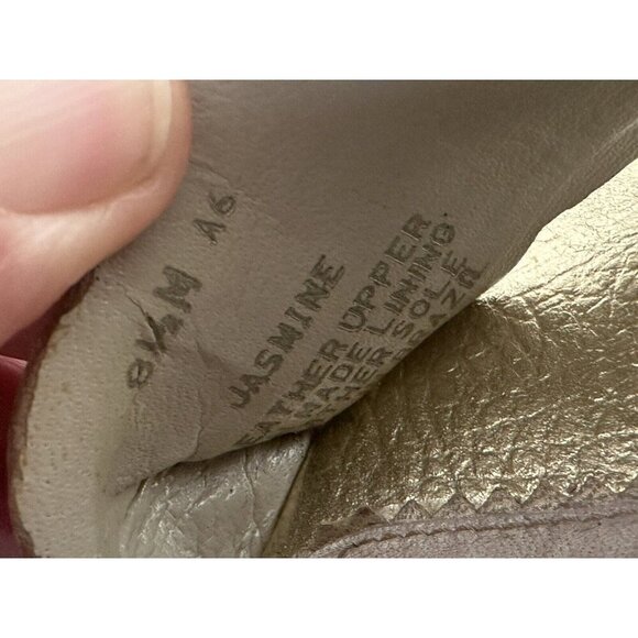 ANTONIO MELANI Wmn Strappy 3" Heel‎ Sandals 8.5M Gold Cutout Leather Glam Fairy - Picture 10 of 15